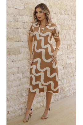 171100 - Vestido Longo Ramany Estampa Abstrata